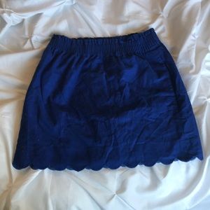J. Crew royal blue scalloped skirt with pockets
